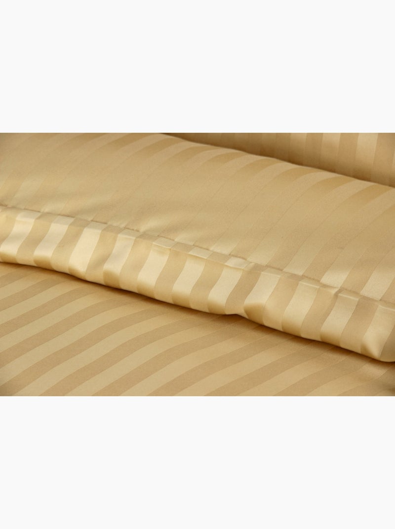 Parure de lit satin en microfibre - rayures tissées - jaune - 240x220 / jaune Jaune - Kiabi