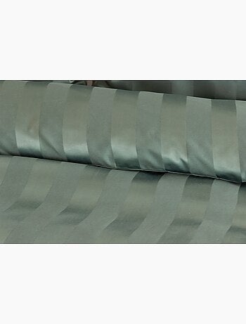 Parure de lit satin en microfibre - rayures tissées - orange - 240x220 / orange
