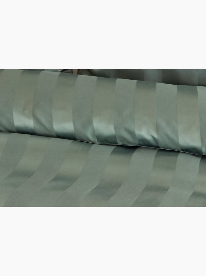 Parure de lit satin en microfibre - rayures tissées - vert - 240x220 / vert Vert - Kiabi