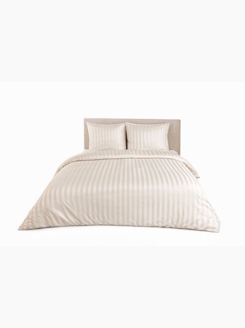 Parure de Lit Satin en Microfibre – Rayures Tissées - Kiabi Parure de Lit Satin en Microfibre – Rayures Tissées - Kiabi
