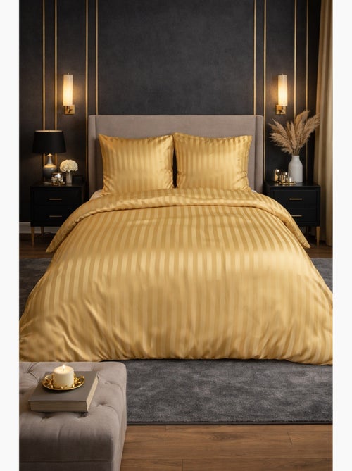 Parure de Lit Satin en Microfibre – Rayures Tissées - Kiabi