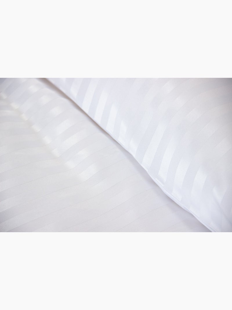 Parure de Lit Satin en Microfibre – Rayures Tissées Jaune - Kiabi