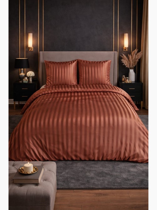Parure de Lit Satin en Microfibre – Rayures Tissées - Kiabi