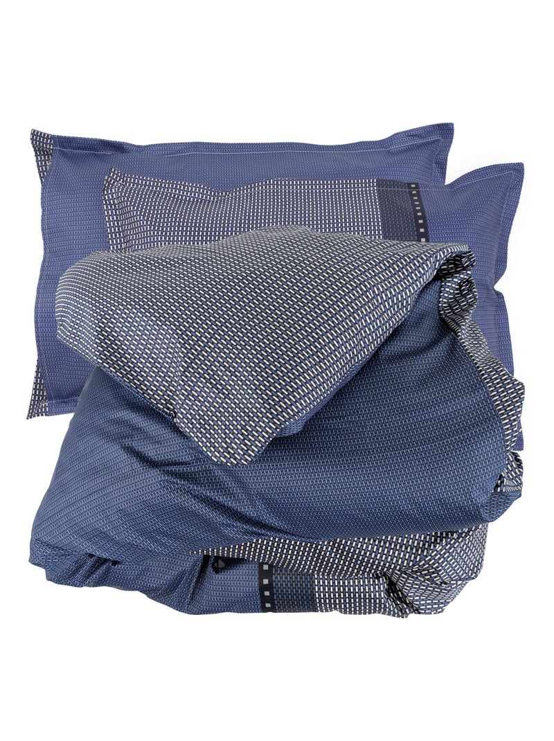 Parure de lit satin ENZO Taie 50x70 cm Bleu - Kiabi