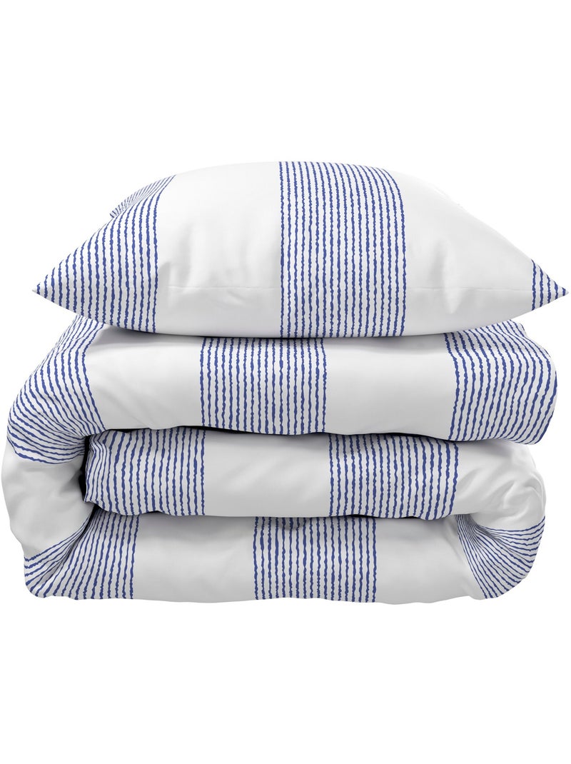 Parure de lit satin Mareen Bleu - Kiabi