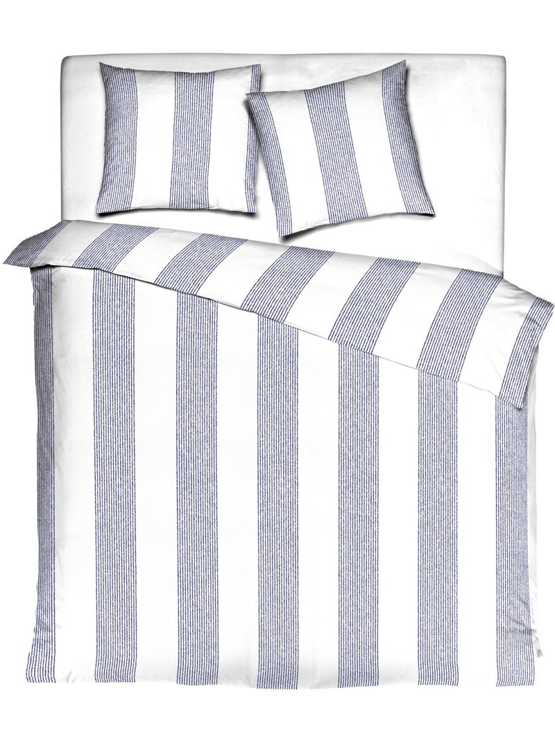 Parure de lit satin Mareen Bleu - Kiabi