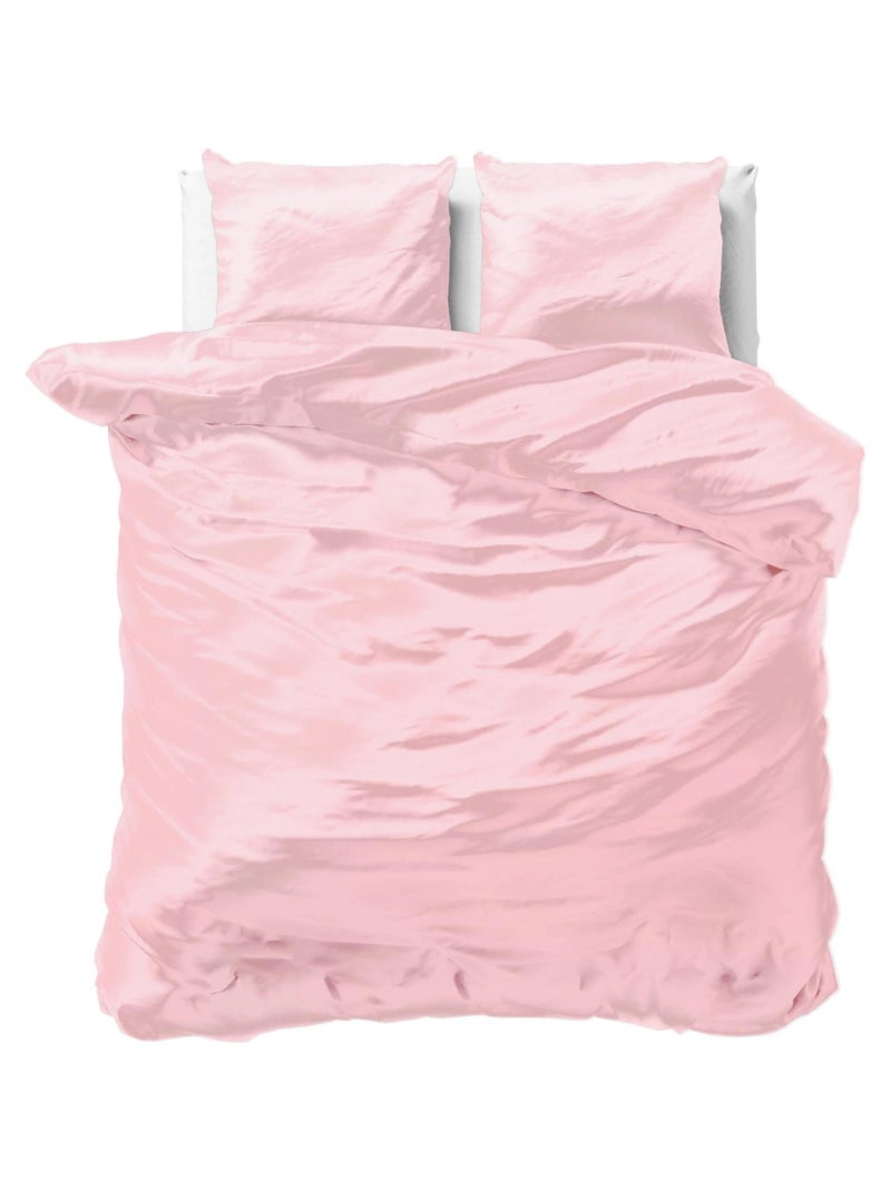 Parure de Lit Satin Rose Bonbon Rose - Kiabi