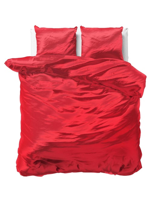 Parure de Lit Satin Rouge - Kiabi