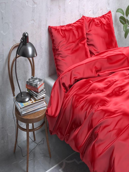 Parure de Lit Satin Rouge - Kiabi