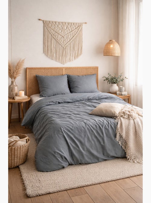 Parure de lit sensation flanelle - 240x220 / anthracite - Kiabi Parure de lit sensation flanelle - 240x220 / anthracite - Kiabi