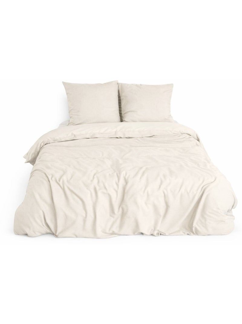 Parure de lit Sensation Flanelle Beige - Kiabi