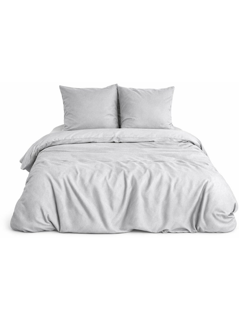 Parure de lit Sensation Flanelle Gris - Kiabi