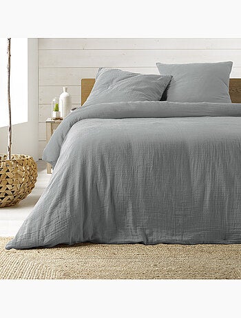 Parure de lit Sienna + 2 taies 63x63 cm – Double face gaze de coton & coton 57 fils