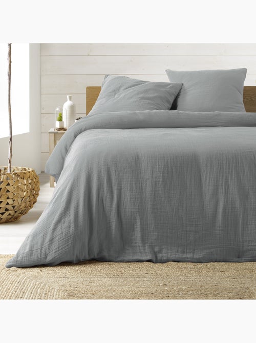 Parure de lit Sienna + 2 taies 63x63 cm – Double face gaze de coton & coton 57 fils - Kiabi