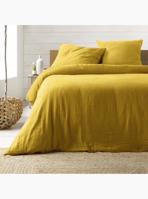 Parure de lit Sienna + 2 taies 63x63 cm – Double face gaze de coton & coton 57 fils - Kiabi