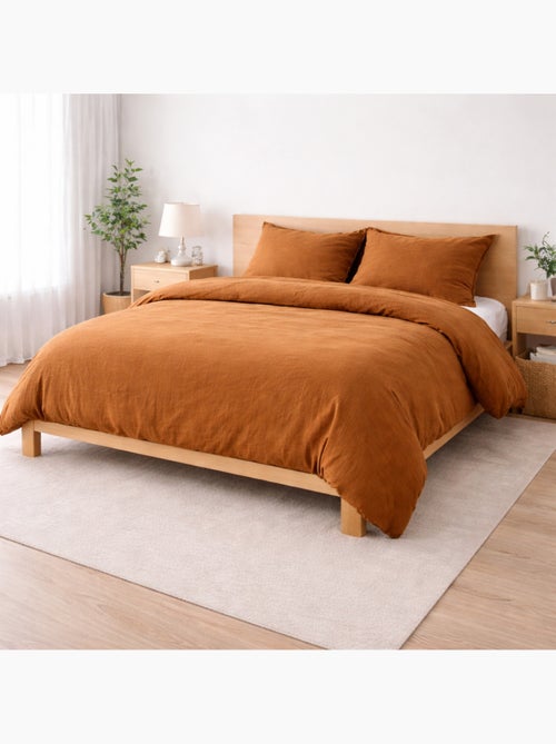 Parure de lit Sienna + 2 taies 63x63 cm – Double face gaze de coton & coton 57 fils - Kiabi