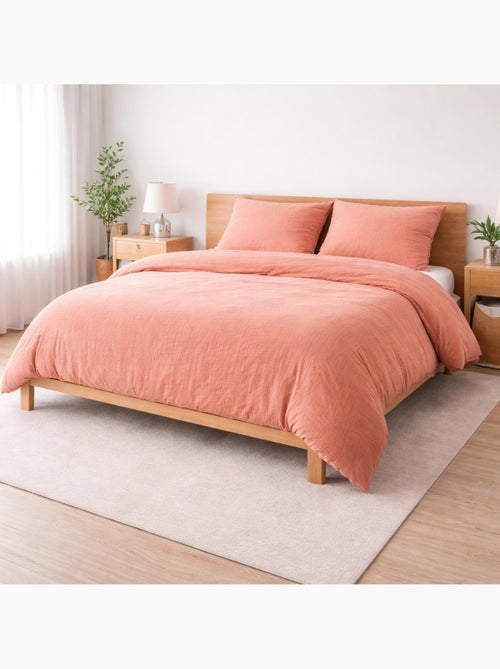 Parure de lit Sienna + 2 taies 63x63 cm – Double face gaze de coton & coton 57 fils - Kiabi