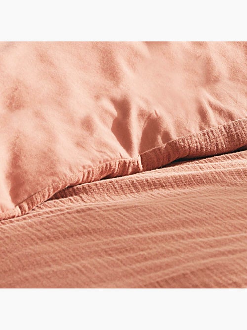 Parure de lit Sienna + 2 taies 63x63 cm – Double face gaze de coton & coton 57 fils - Kiabi