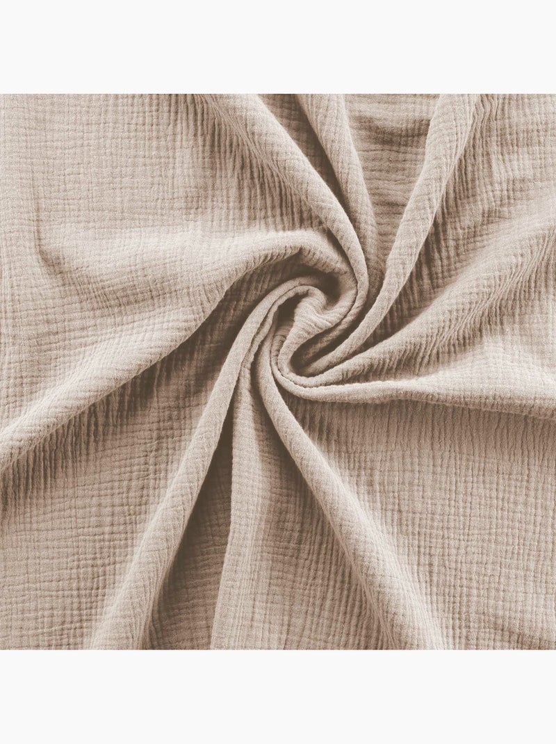 Parure de lit Sienna + 2 taies 63x63 cm – Double face gaze de coton & coton 57 fils Sable - Kiabi