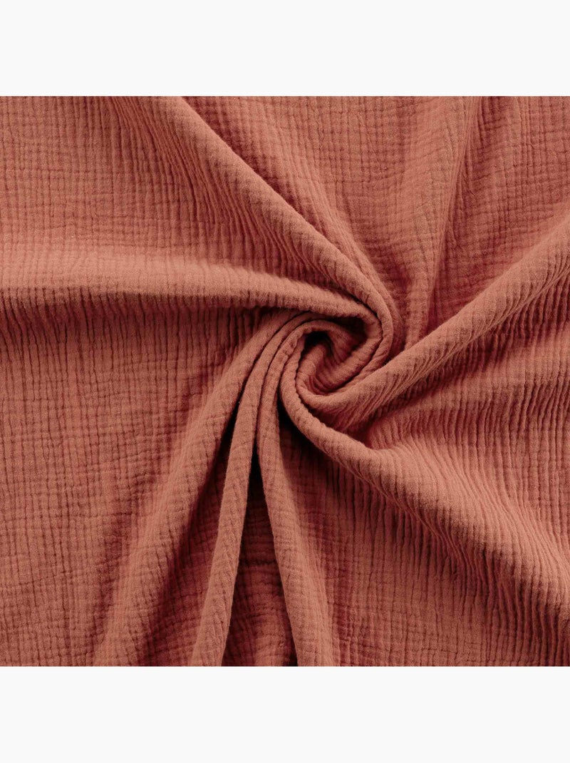 Parure de lit Sienna + 2 taies 63x63 cm – Double face gaze de coton & coton 57 fils Terracotta - Kiabi