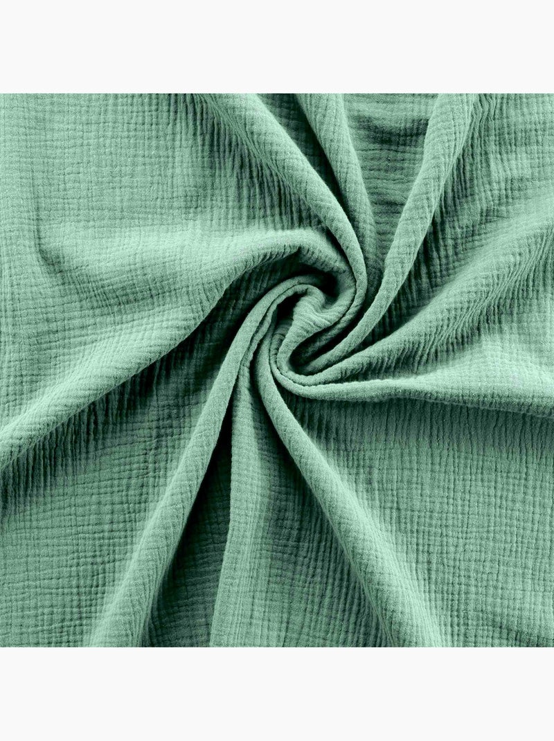Parure de lit Sienna + 2 taies 63x63 cm – Double face gaze de coton & coton 57 fils Vert Sauge - Kiabi