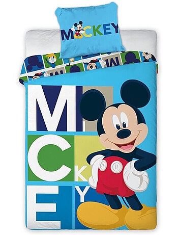Parure de lit simple- Mickey content - 140 cm x 200 cm
