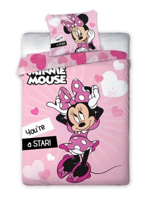 Parure de lit simple- Minnie -You're Star- - 140 cm x 200 cm - Kiabi