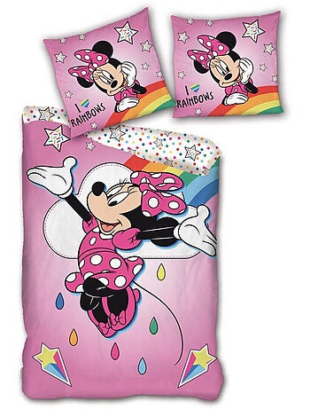 Parure de lit simple- Minnie joyeuse qui saute - 140 cm x 200 cm
