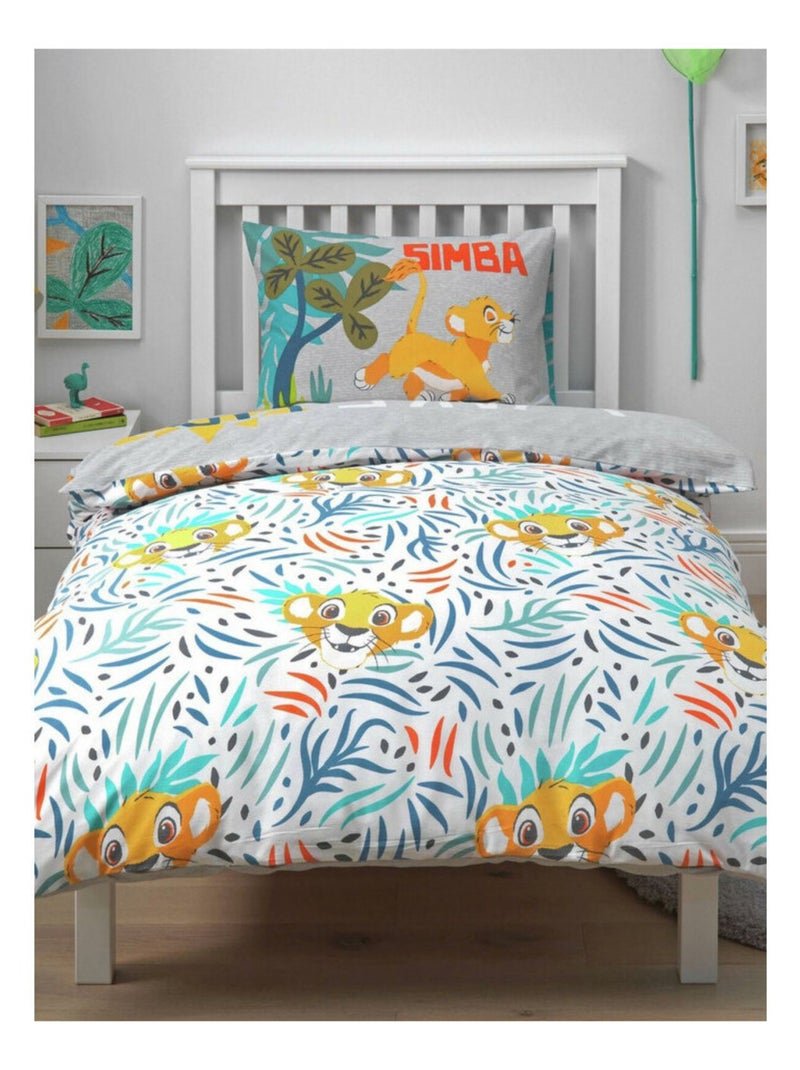 Parure de lit simple Disney - Le Roi Lion Simba - 135 cm x 200 cm Multicolore - Kiabi