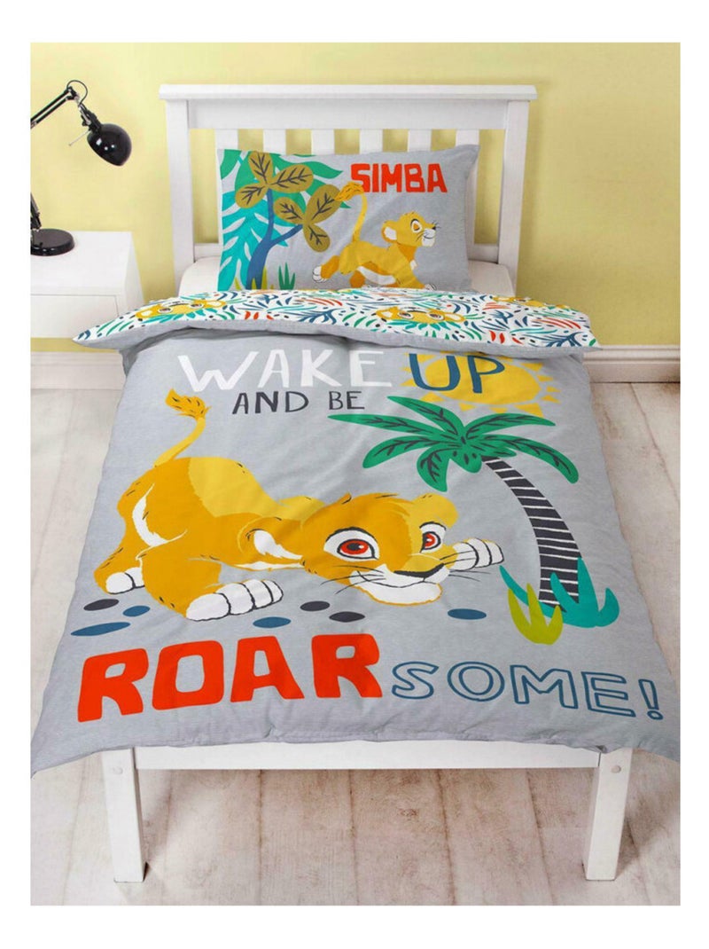 Parure de lit simple Disney - Le Roi Lion Simba - 135 cm x 200 cm Multicolore - Kiabi