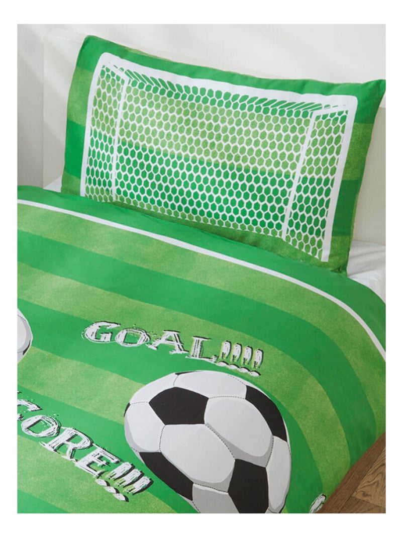Parure de lit simple Football pour lit 135 cm x 200 cm Vert - Kiabi