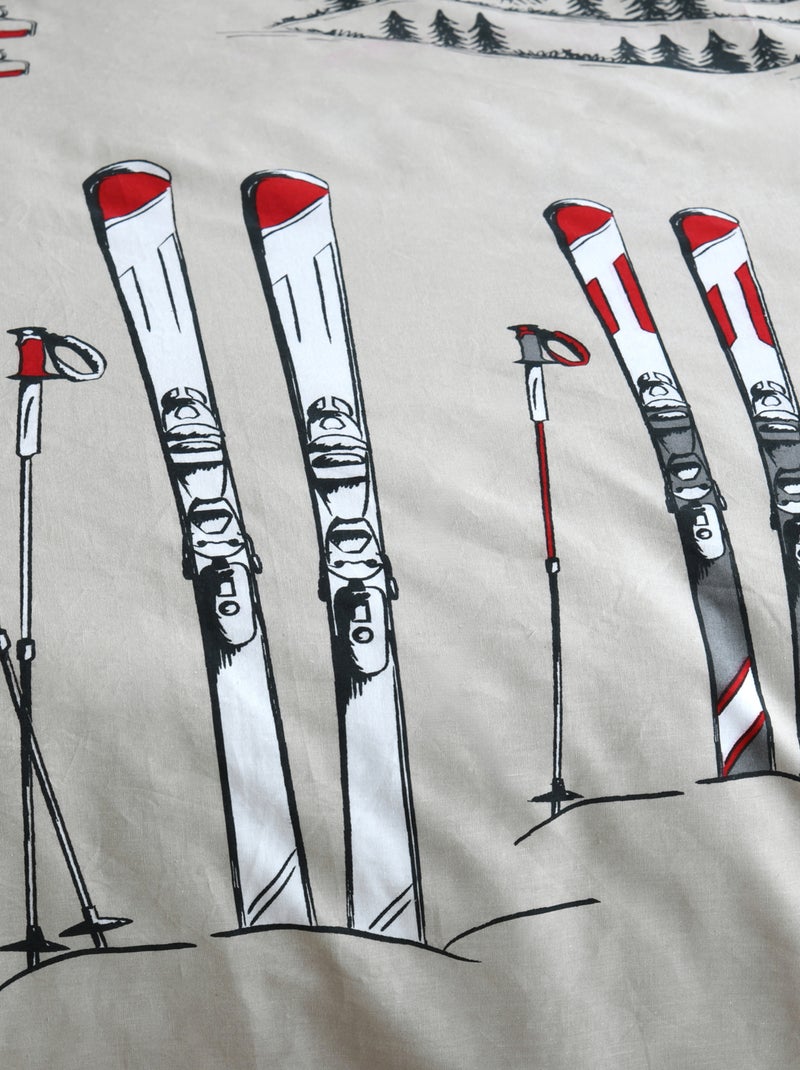Parure de lit ski montagne Beige grès - Kiabi