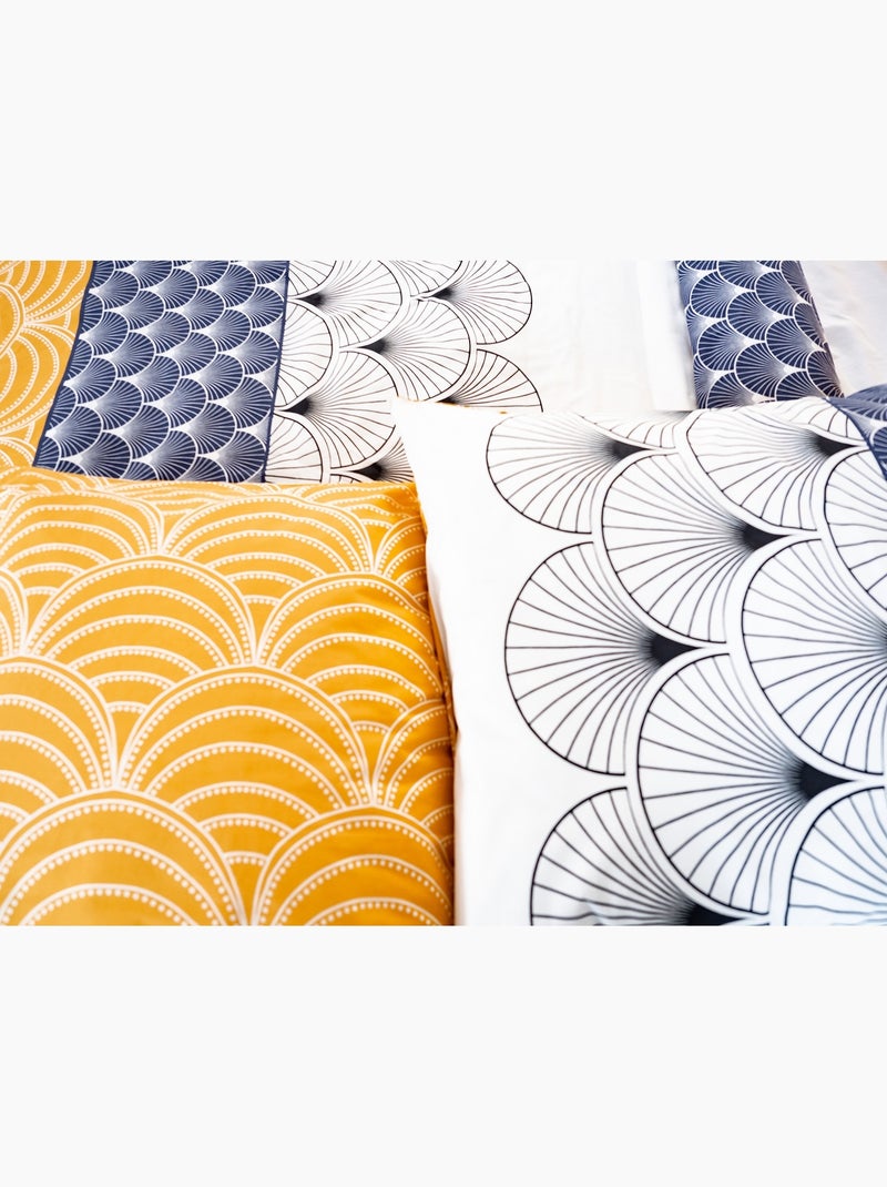 Parure de lit SOLEIL Graphique – 100% coton 57 fils/cm² Jaune - Kiabi