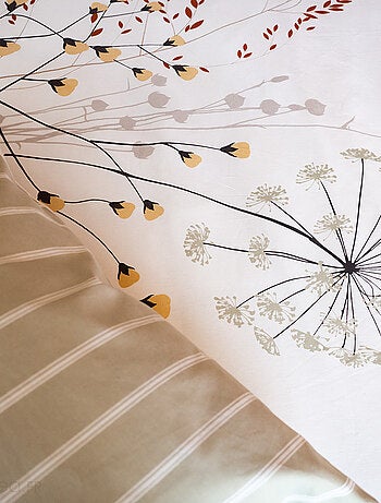 Parure de lit SOLIFLORE coton Taie 63x63 cm