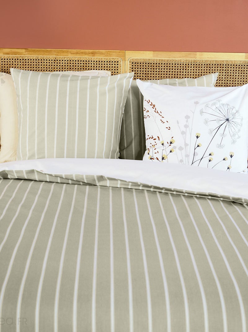 Parure de lit SOLIFLORE coton  Taie 63x63 cm Beige clair - Kiabi
