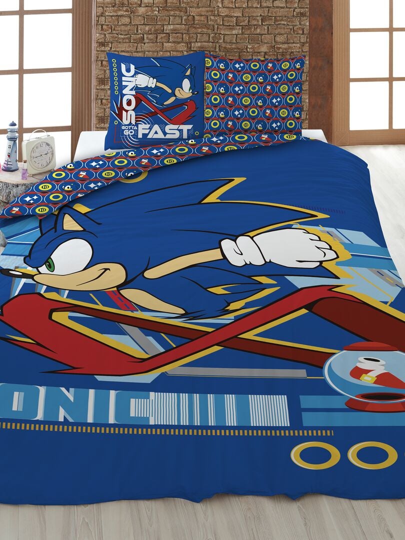 Parure de lit 'Sonic' - 1 personne bleu - Kiabi