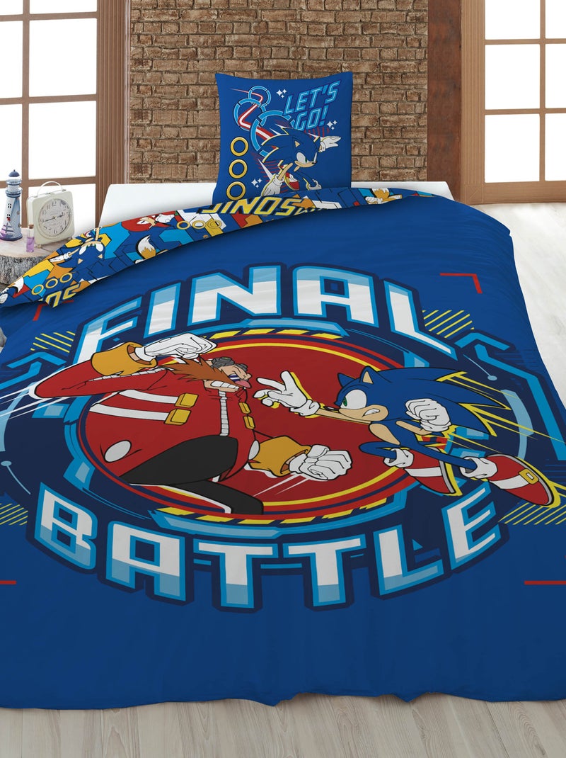 Parure de lit 'Sonic' - 1 personne Bleu - Kiabi