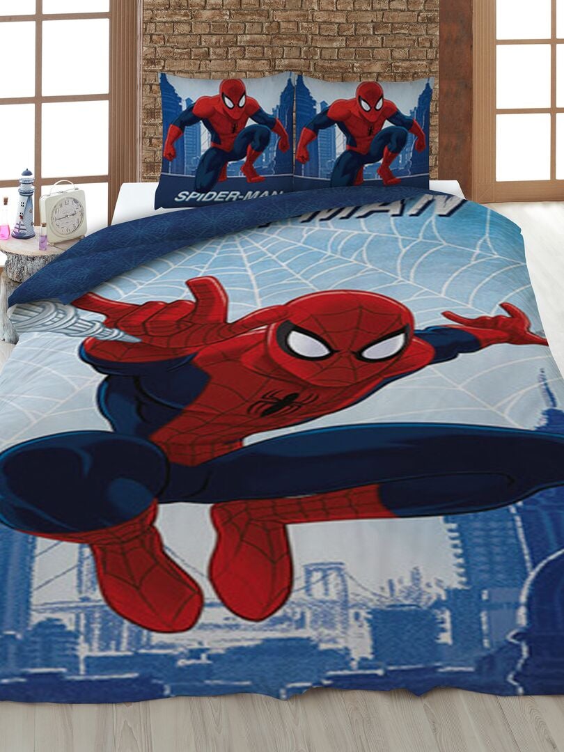 Parure de lit 'Spider-Man' - 1 personne bleu/rouge - Kiabi