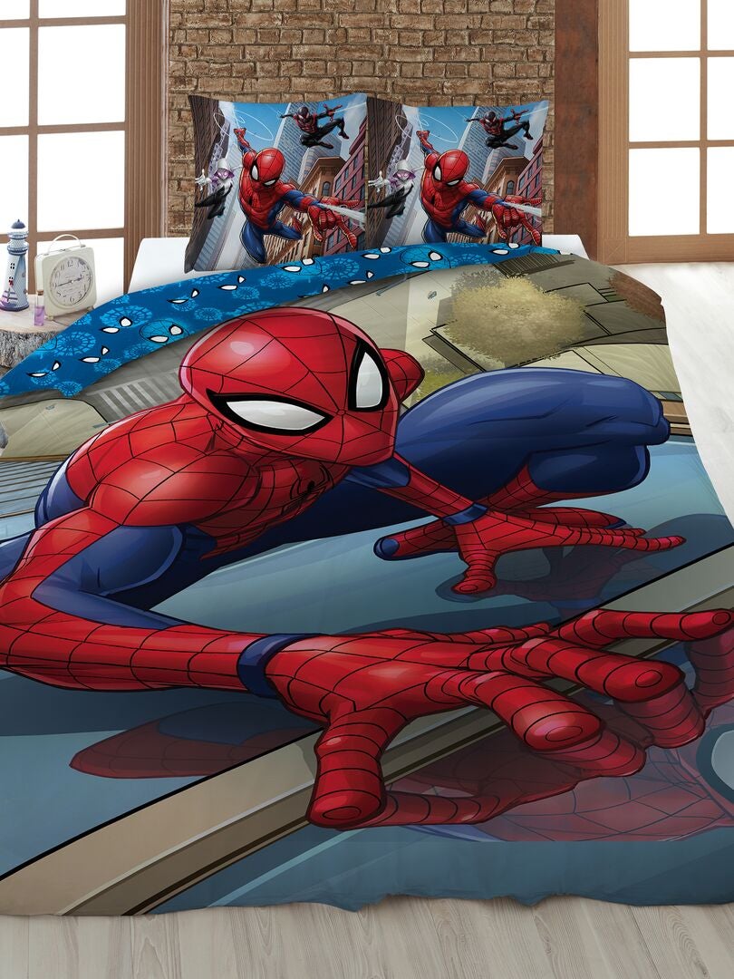 Parure de lit 'Spider-Man' - 1 personne rouge/bleu - Kiabi