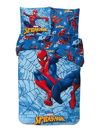 Parure de Lit Spiderman Enfant, 100% Coton Oeko Tex, Imprimée Réversible, Lit 1 place, AMAZING