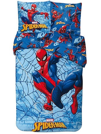 Parure de Lit Spiderman Enfant, 100% Coton Oeko Tex, Imprimée Réversible, Lit 1 place, AMAZING