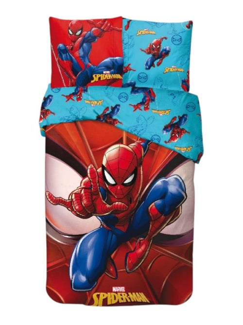 Parure de Lit Spiderman Enfant, 100% Coton Oeko Tex, Imprimée Réversible, Lit 1 place, MARVEL - Kiabi