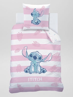 Parure De Lit 1 Personne Stitch & Angel Magical - Housse De Couette 140x200 Cm + Taie D'oreiller 65x65 Cm - Coton/polyester - Réversible, Design Disney