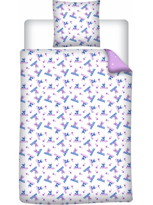 Parure de Lit Stitch & Angel Disney 140x200 cm + Taie 65x65 cm Polycoton Réversible - Kiabi