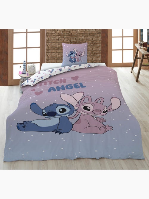 Parure de Lit Stitch & Angel Disney 140x200 cm + Taie 65x65 cm Polycoton Réversible - Kiabi