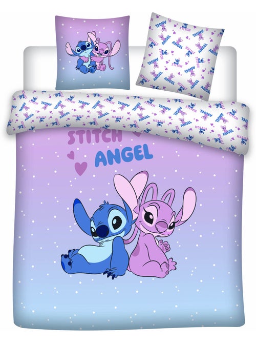 Parure de Lit Stitch & Angel Disney 200x200 cm + 2 Taies 65x65 cm Polycoton - Kiabi