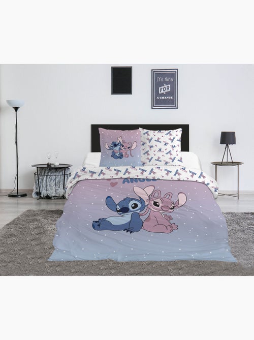 Parure de Lit Stitch & Angel Disney 200x200 cm + 2 Taies 65x65 cm Polycoton - Kiabi