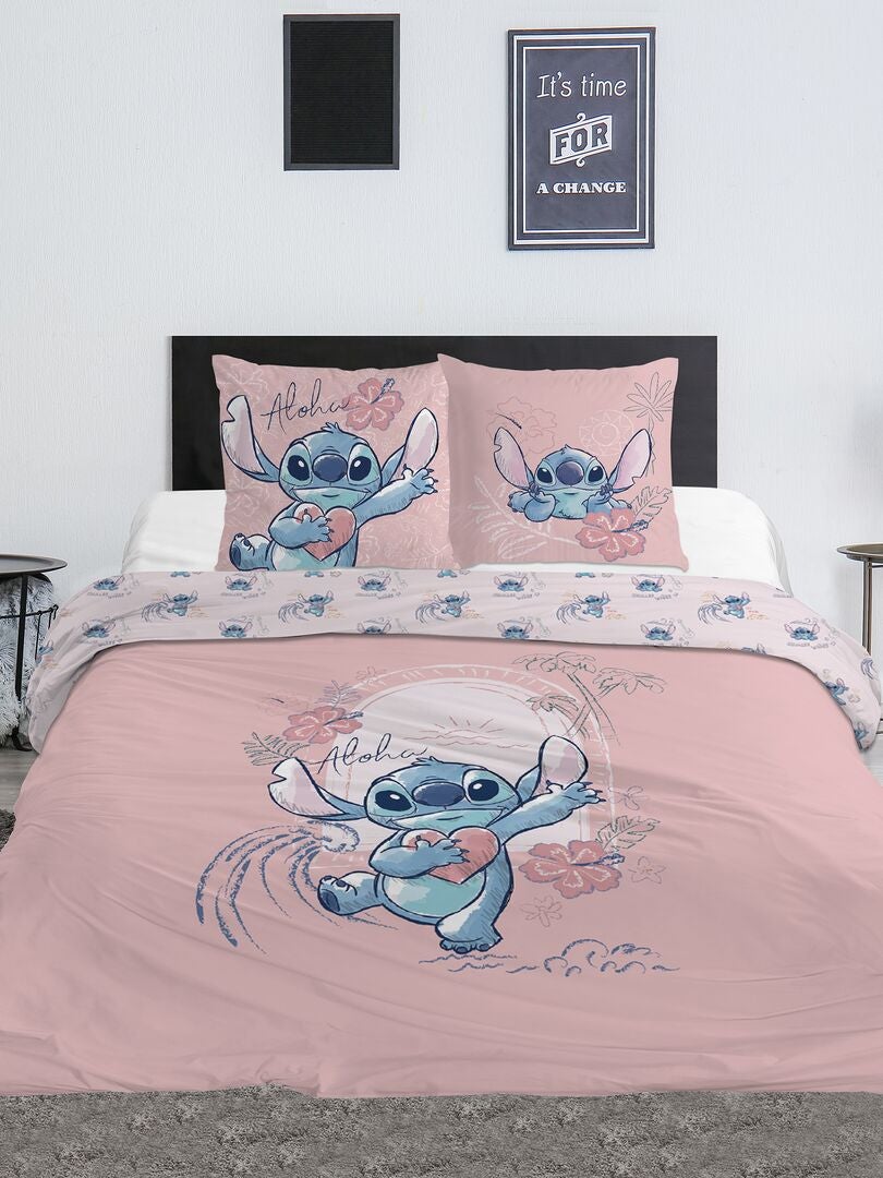 Parure de lit 'Stitch' de 'Disney' - 2 personnes - Rose - Kiabi