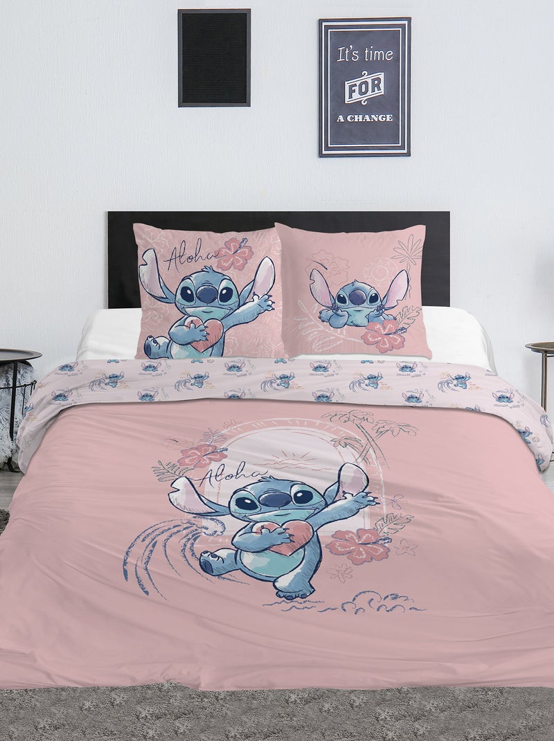 Parure de lit 'Stitch' de 'Disney' - 2 personnes Rose - Kiabi