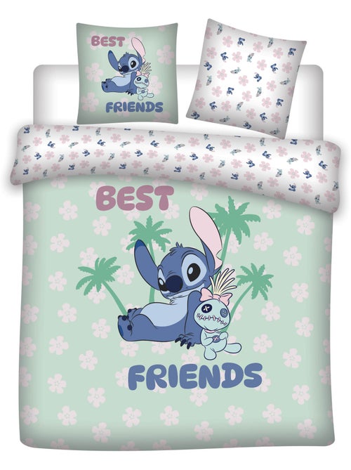 Parure de Lit Stitch Disney 200x200 cm + 2 Taies 65x65 cm Polycoton - Kiabi